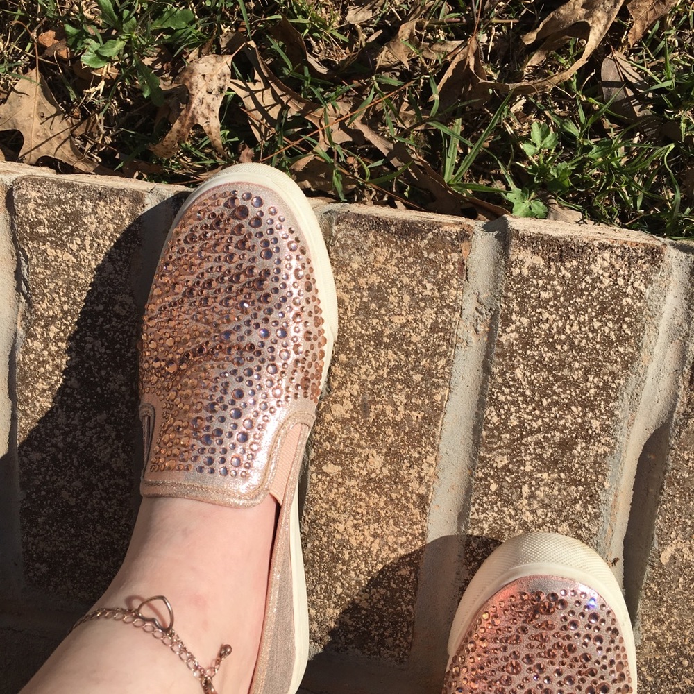 Cute sparkly slip on shoes!